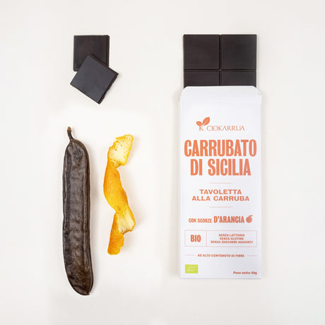 Ciokarrua Orange Peel Organic Carrubato di Sicilia Carob 50g