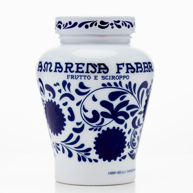 Fabbri Amarena Cherries in Syrup Opaline Glass Jar 600g