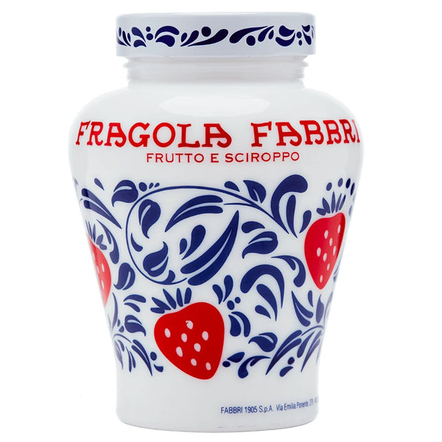 Fabbri Fragola Strawberries in Syrup Opaline Glass Jar 600g