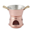 Italian Hammered Solid Copper Fondue Pot Candle Chocolate Tin Lined