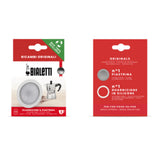 Original Bialetti Moka Stove Top Coffee Maker Replacement Filter Plate & 3x rubber gasket seal rings