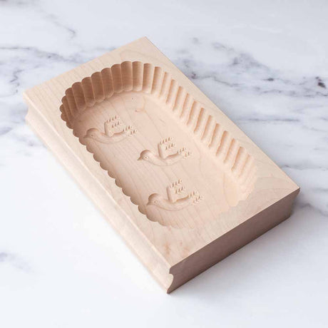 Wooden Scalloped Edge Dove Butter Mould 500g