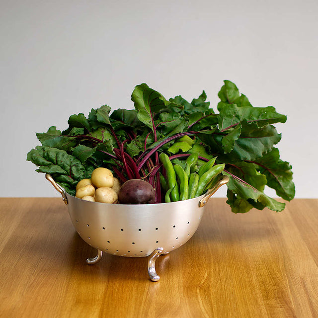 Aluminium Colander with Two Brass Handles 24cm