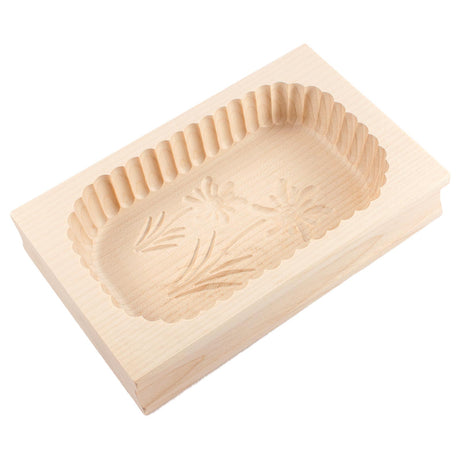 Wooden Scalloped Edge Edelweiss Flower Butter Mould 500g