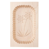 Wooden Scalloped Edge Alpine Flower Butter Mould 500g