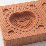 Wooden Double Ravioli Pasta Mould 'Love Me'