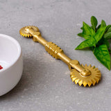 GaRi Brass 2 wheel Pasta Cutter Fluted Festooned