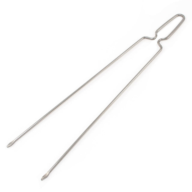 Stainless Steel Double Prong Sprung Skewer 30cm