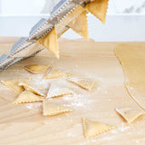 Triangular Ravioli Tray Mould With Wooden Rolling Pin