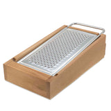 Large Wooden Box Parmesan Cheese Grater With Drawer